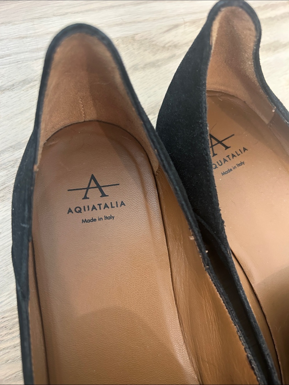 Aquatalia Black Suede Slip-On Loafers - Picture 2 of 13